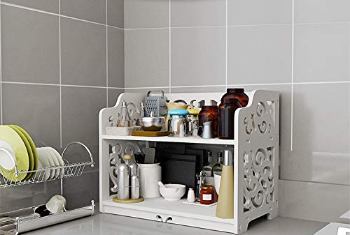 SS ARTS Engineered Wood Multi Purpose Desk Top 2 Tier Storage StandShelf for Kitchen Study Table Office - Image 3