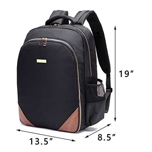 MAXPAND Travel Bag for Clippers and Supplies Hairstylist Backpack for Tools Barber Clipper Bag for Hairdresser with PU(with Brown PU), 19 inches - Image 3