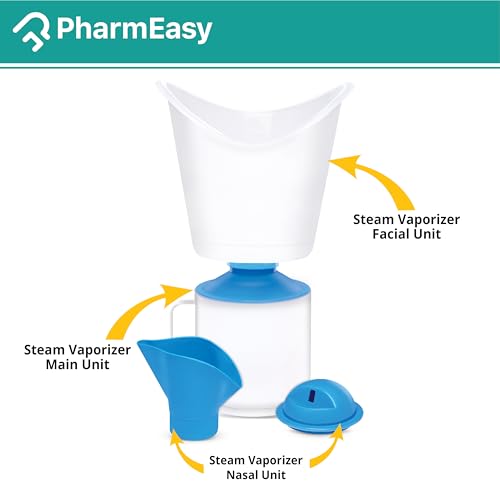 PharmEasy All in One Steam Vaporizer machine for Cold and Cough with Nozzle Inhaler, Electric vapor machine, Facial Sauna and Facial Steamer Machine for Adults and Kids - Image 4