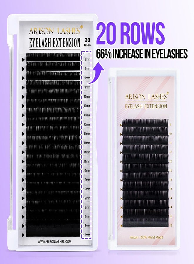 Arison Lashes Classic Lash Extensions Soft Lashes 20 Rows Mixed Tray D 8mm Curl 0.07 Thick Volume Pestañas Pelo a Pelo - Image 3