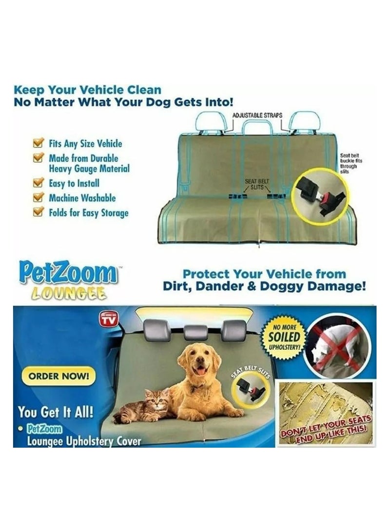 Petzoom Loungee Car Back Seat Cover, Designed to Protect Seats from Pets, Waterproof, Scratch Resistant, Non-Slip, Fits Cars, Trucks, SUVs – Standard (Black) - Image 5