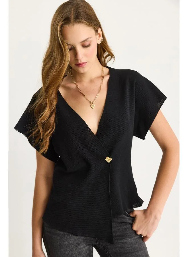 Ginger V Neck Wrap Around Top