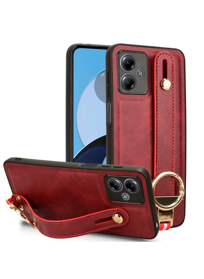 اس-توب جراب خلفي من الجلد لهاتف Motorola Moto G14 مع سوار المعصم - Image 1