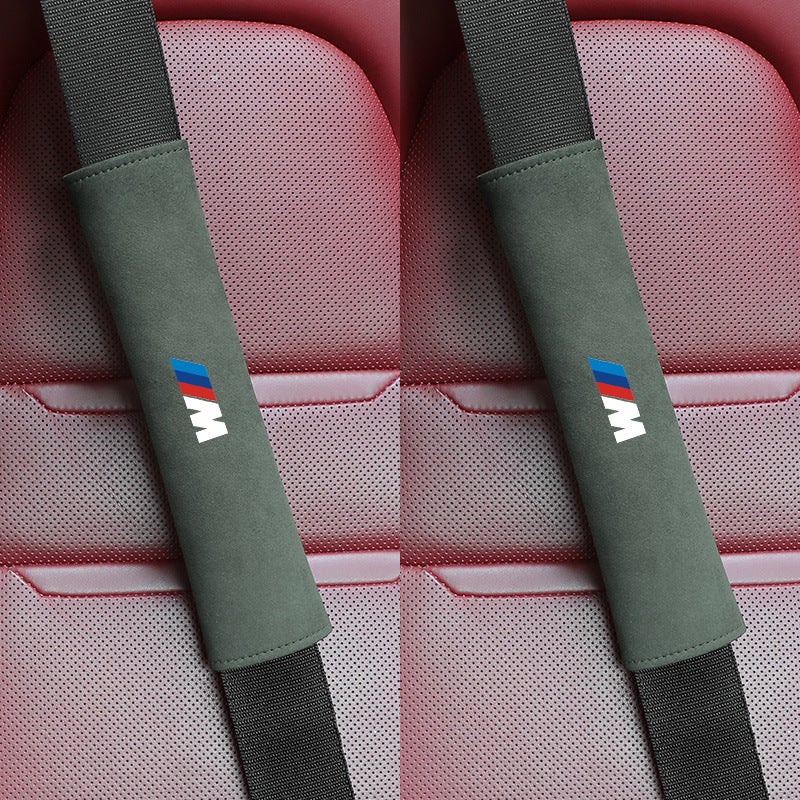 Generic BMW M Suede Seat Belt Covers Car Interior Mod BMW M [green model-2 pieces]-domestic suede shoulder pads 