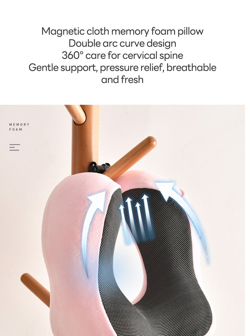 Sharpdo 3-Piece Set of Memory Foam U-Shaped Pillow, Nap Neck Pillow 28*26*14CM (Including Eye Mask + Earplugs + Storage Bag) - Image 4