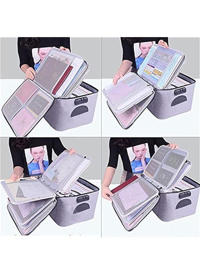 Generic Large Capacity Safe ID Bags with Code Lock, Freely Detachable Compartment File Bag, Oxford Document Organizer for Home (Certificates,Bank,Cards, Jewelry) and Office Filing and Travel (Black)  - Image 2