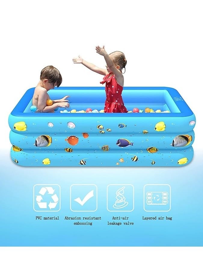 Children's inflatable swimming pool, adult leisure family pool are suitable for outdoor garden summer water party (130*90*50CM) - Image 2
