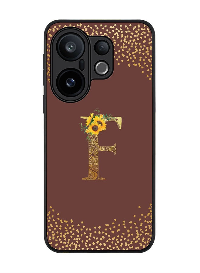 Stylizedd For vivo X200 FE / S30 Pro mini Case,Slim fit Camera Protection, Shockproof Thin Phone cover  - Custom Floral Monogram - F  (Brown )