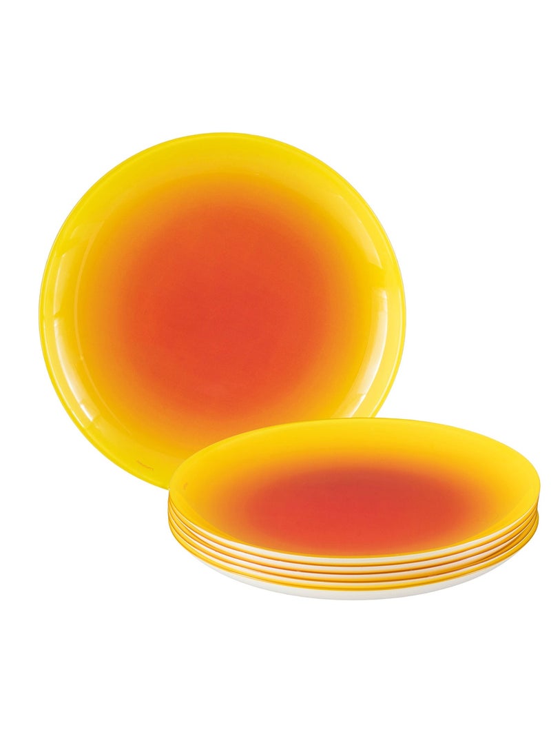 Luminarc Set of 6 Round Plates – Gradient Yellow & Orange Design - Image 2