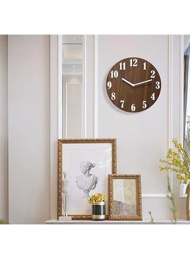 Beauenty Luminous Wall Clock, 12 Inch Silent Wooden Design, Pure Wood Durable Night Lights Round Wall Clock, Silent Non-ticking Battery, Easy to Read, For Living Room Classroom Office - Image 5