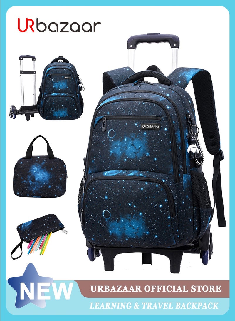 URbazaar 3Pcs Set Children Trolley School Bags Large Capacity Girls Bookbag Boys Rolling Backpack Travel Wheeled Kids' Luggage Bag  - Image 1