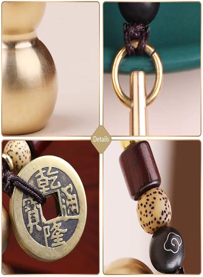 DDJYP 2 Pcs Gourd Brass Keychains Feng Shui Money Coins with Copper Calabash Wu Lou Key Chain for Longevity Wealth Porsperity Success and Good Luck with Blessing Paper - Image 4
