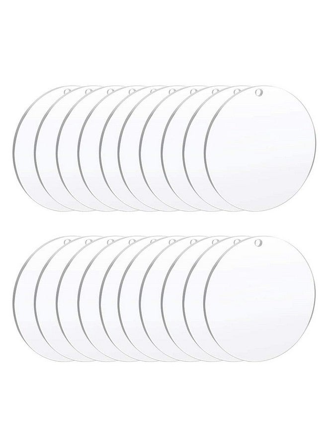 Teensery 20 Pcs Clear Acrylic Disc 2Mm Thick Round Panel For Keychain Diy Arts And Craft Projects (75Mm) - Image 1