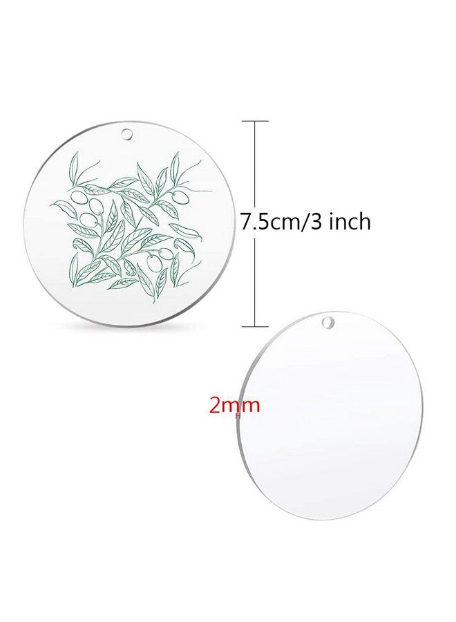 Teensery 20 Pcs Clear Acrylic Disc 2Mm Thick Round Panel For Keychain Diy Arts And Craft Projects (75Mm) - Image 2