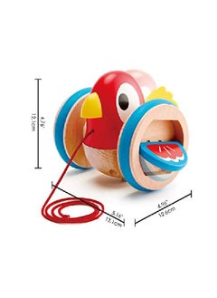 Hape Baby Bird Pullalong ; Wooden Wobbling & Flapping Pull Toddler Toy Bright Colors Multicolor L 5.2 W 5 H 4.8 Inch  - Image 5