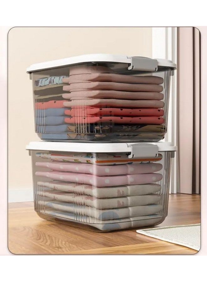 GRACIOUS MART GRACIOUS MART Large Transparent Storage Box with Lockable Airtight Lid, Scratch-Resistant Plastic Bin with Wheels for Home Organization and Storage (31cm x 51cm x 29cm)  - Image 3