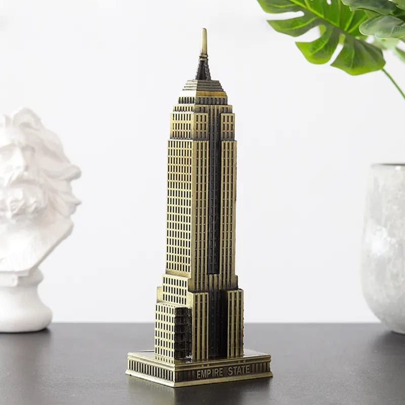 Lilone Lilone Famous Landmarks Metal Decorative Showpiece Set 15 cm Bronze 3 Pieces Empire State Chrysler Building Freedom Tower  - Image 2