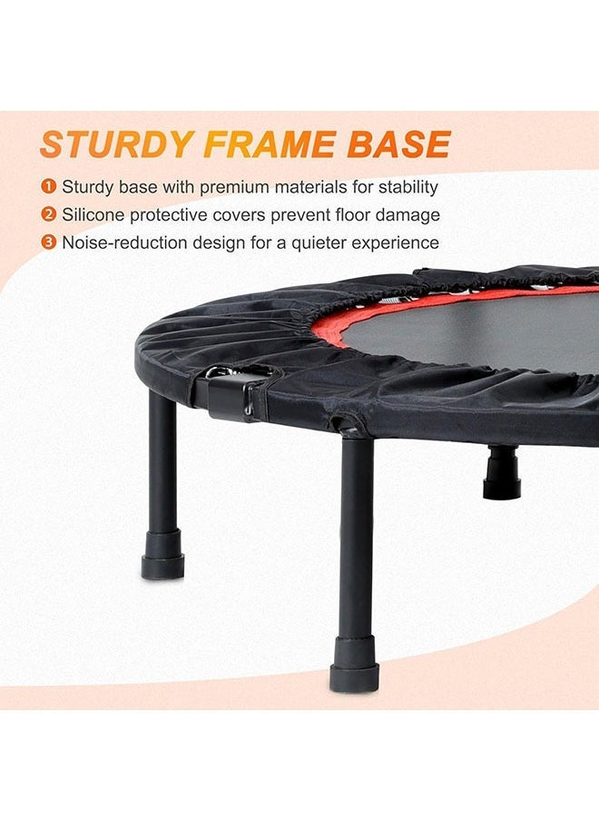 Arabest - 40"Foldable Mini Trampoline for Adults 450LB Rebounder Trampoline with Adjustable Foam Handle for Home Gym Small Exercise Trampoline for Indoor or Garden Workout - Image 1