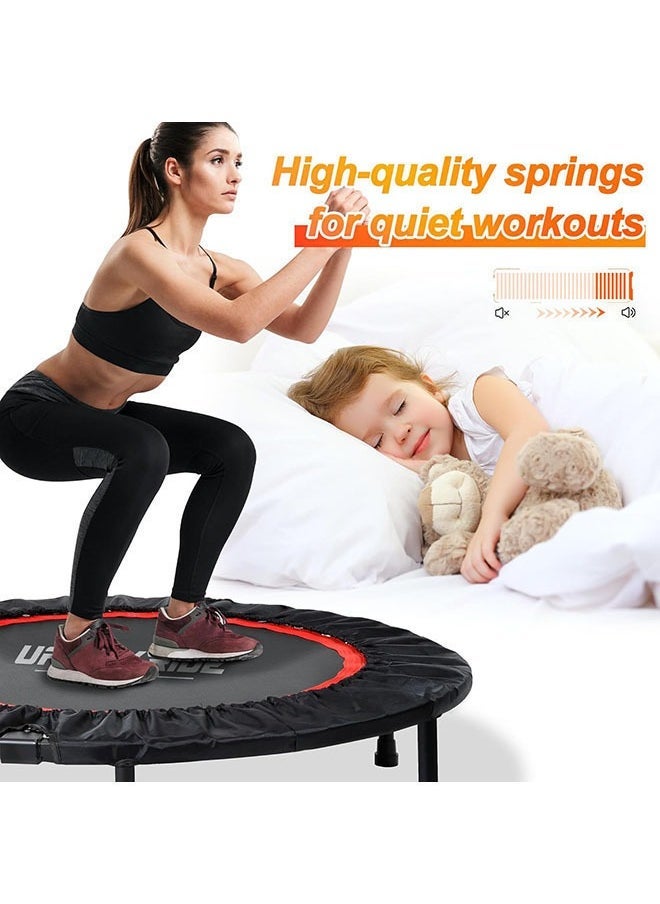 Arabest - 40"Foldable Mini Trampoline for Adults 450LB Rebounder Trampoline with Adjustable Foam Handle for Home Gym Small Exercise Trampoline for Indoor or Garden Workout - Image 1