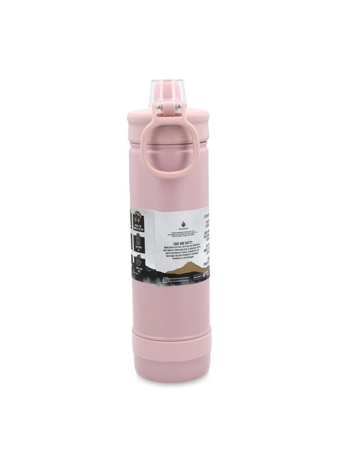 MANNA Push Non-Slip Silicone Grip Stainless Steel Water Bottle Powder Pink 768 ml AC55315  - Image 2