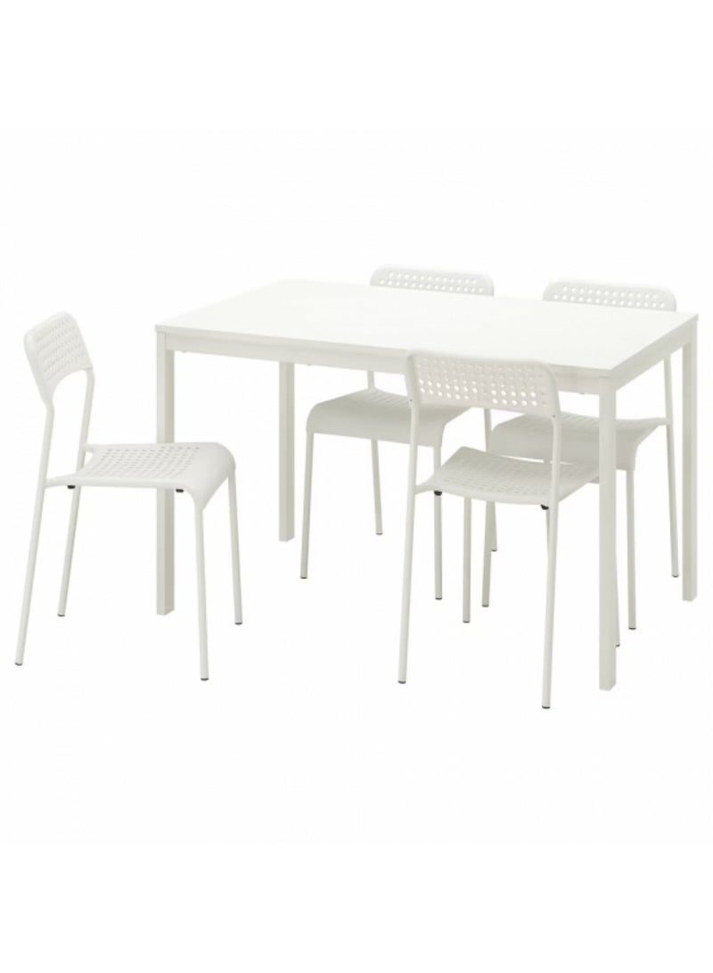 MAAS Modern Design Rectangular Wooden Dining Table with Metal Legs for Kitchen, Dining and Living Room, Multi-Purpose, Size 107X70X76 CM, Color White - Image 3