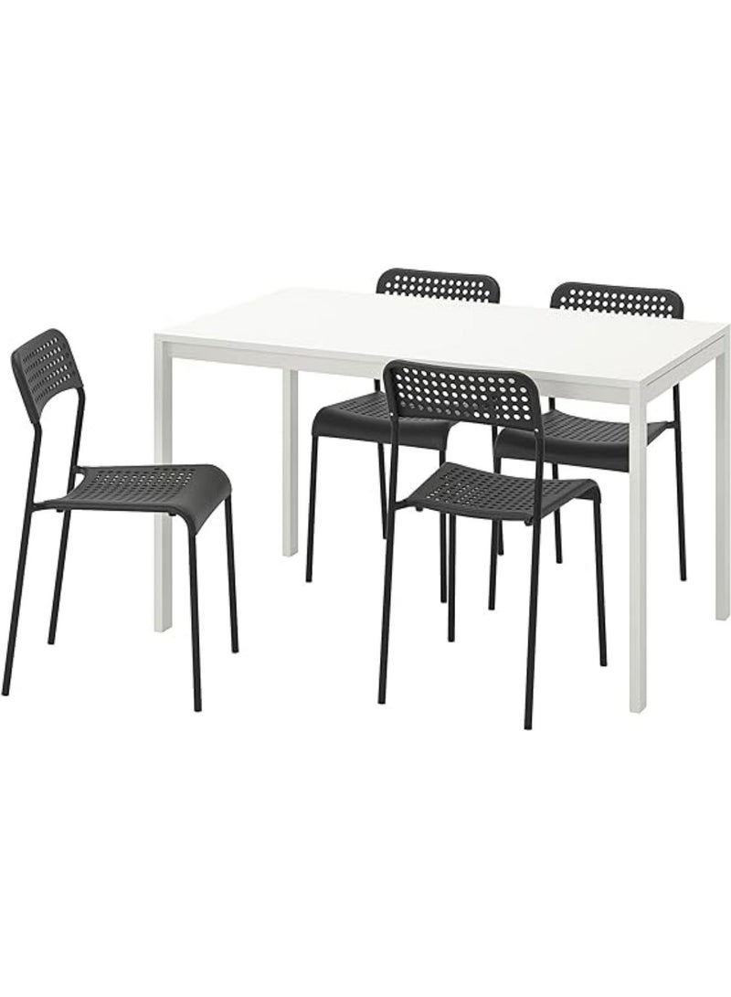 MAAS Modern Design Rectangular Wooden Dining Table with Metal Legs for Kitchen, Dining and Living Room, Multi-Purpose, Size 107X70X76 CM, Color White - Image 5