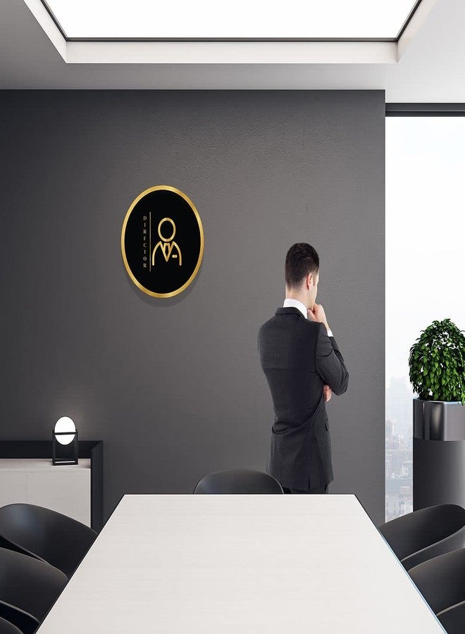 CVANU 1pc Circle Director Acrylic Sign Board Self-Adhesive for Office, Cafe, Business, Malls Sign Board_c110 - Image 3