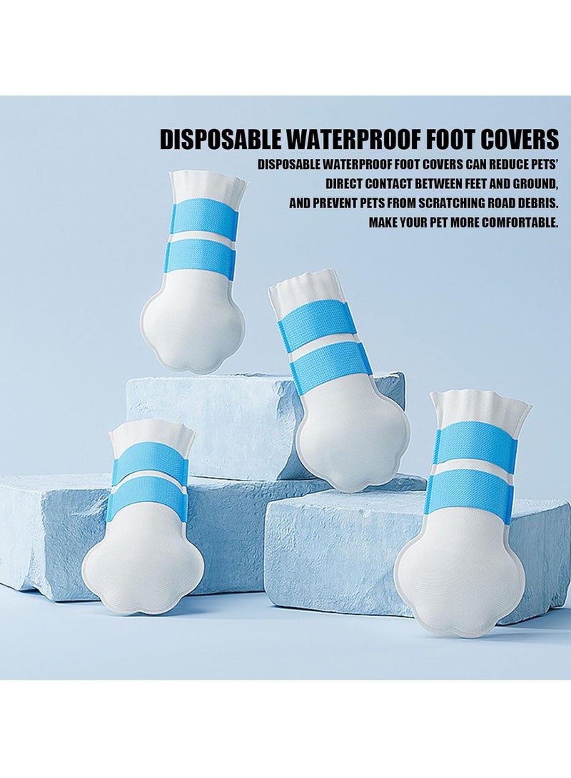 KASTWAVE Disposable Dog Shoes, Waterproof Dirt-Proof Outdoor Dog Rain Boots, with Adjustable Straps, for Paw Protection, for Small to Medium Large Dogs, 20Pcs, Medium - Image 3