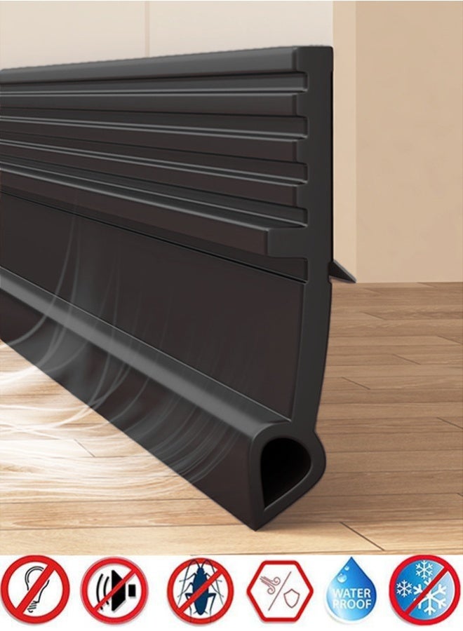 Door Draft Stopper,Under Door Seal,Door Air Stopper ,Door Sweep for Exterior & Interior Doors,Door Bottom Draft Blocker Dust and Noise Insulation,Black,100CM - Image 1