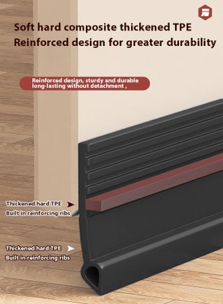 Door Draft Stopper,Under Door Seal,Door Air Stopper ,Door Sweep for Exterior & Interior Doors,Door Bottom Draft Blocker Dust and Noise Insulation,Black,100CM - view 4
