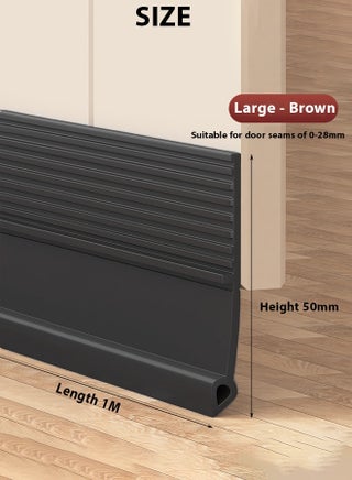 Door Draft Stopper,Under Door Seal,Door Air Stopper ,Door Sweep for Exterior & Interior Doors,Door Bottom Draft Blocker Dust and Noise Insulation,Black,100CM - view 2