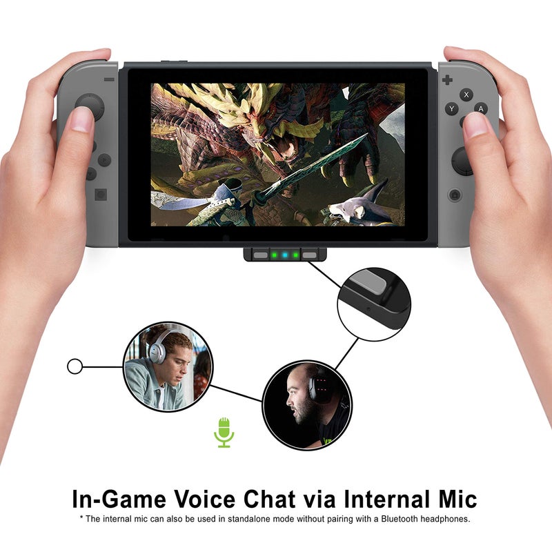 HomeSpot Bluetooth Audio Adapter with USB-C, Built-in mic, for Nintendo Switch, PS4, PS5, PC, Supports Headphones mic, aptX Low Latency, Dual Headphones, in-Game Voice Chat Monster Hunter Theme - Image 4