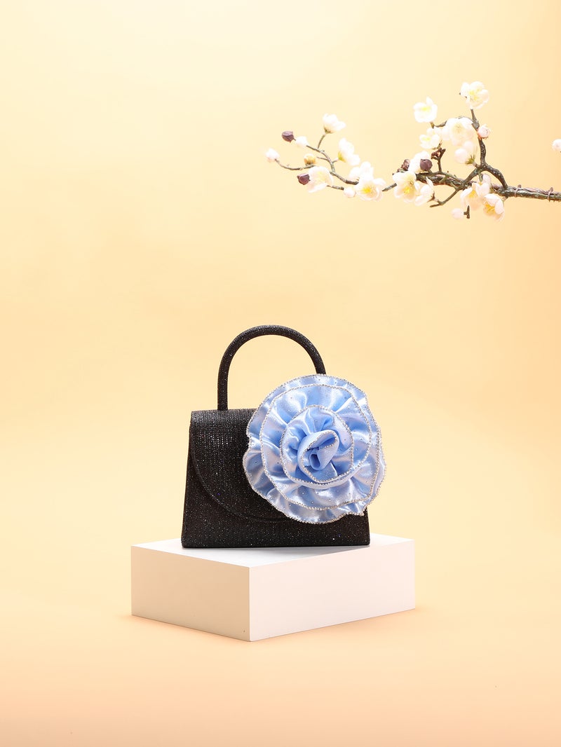 Women'S Bag New Evening Bag Style Lite Shiny Diamond Camellia Decorative Women'S Hand Bag - Image 3