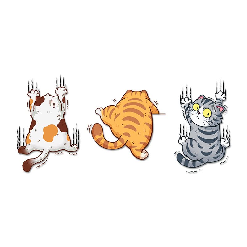 Scratch Cat Vinyl Car Sticker Three Cats Scratch Cover Funny Bumper Decal for Auto Truck Motorcycle Wall Window Medium