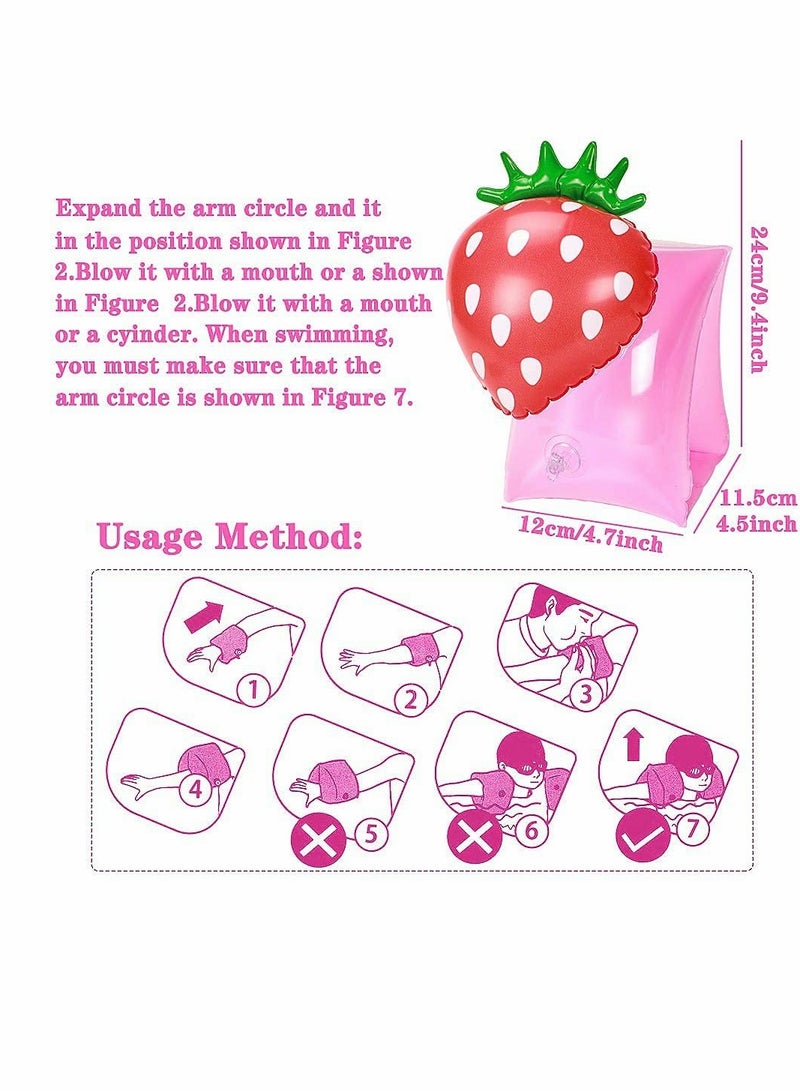 Excefore 2 Pair Swimming Armbands Inflatable Water Wings for Kids Sleeves Float Arm Bands Pool Beach Activitie - Image 4