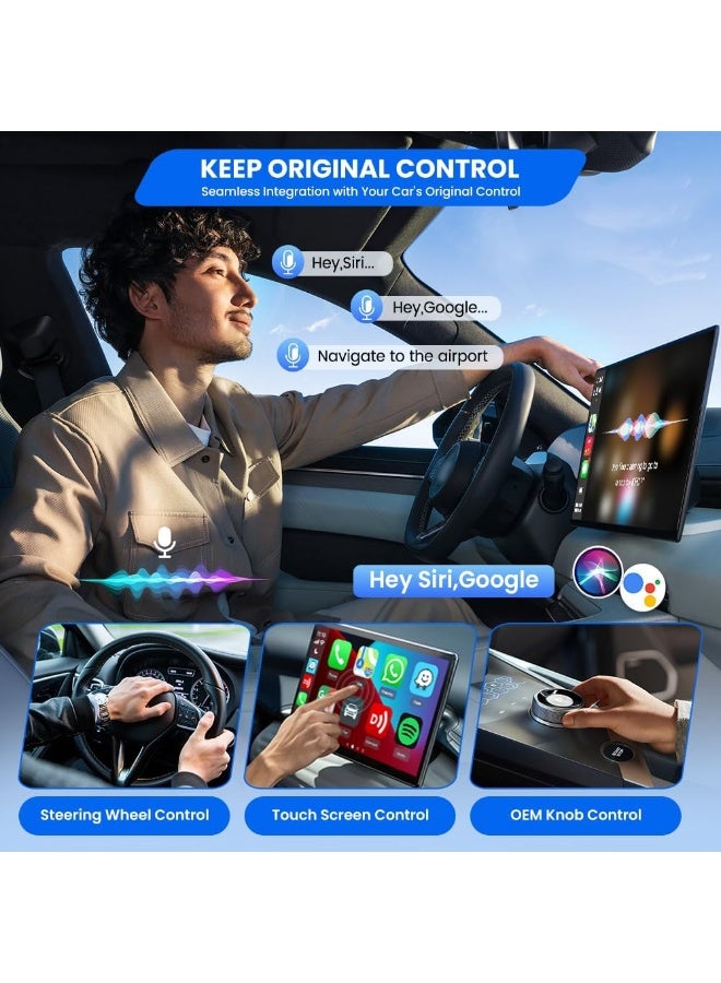 GTSOL Wireless CarPlay Adapter – Convert Wired to Wireless Apple CarPlay & Android Auto, Fast Bluetooth 5.3 & 5.8GHz WiFi, Mini USB/Type-C Plug & Play with Stable No-Delay Connection - Image 3