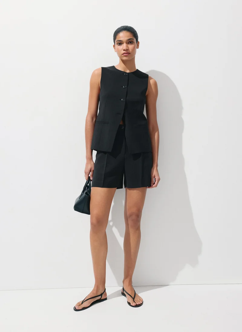 Mango 99-NEGRO Bermuda Shorts Napoli for Women | Best Price UAE
