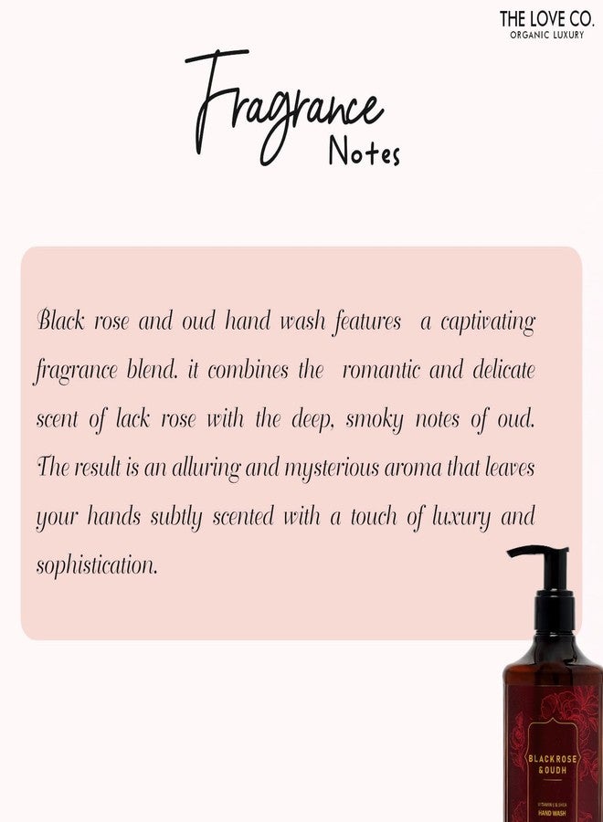 ذا لوف كو. غسول اليدين من ذا لوف كو. برائحة الورد الأسود والعود - مرطب وملطف - منظف لطيف لأيدي ناعمة ورطبة - مثالي للبشرة الحساسة - 250 مل - Image 5