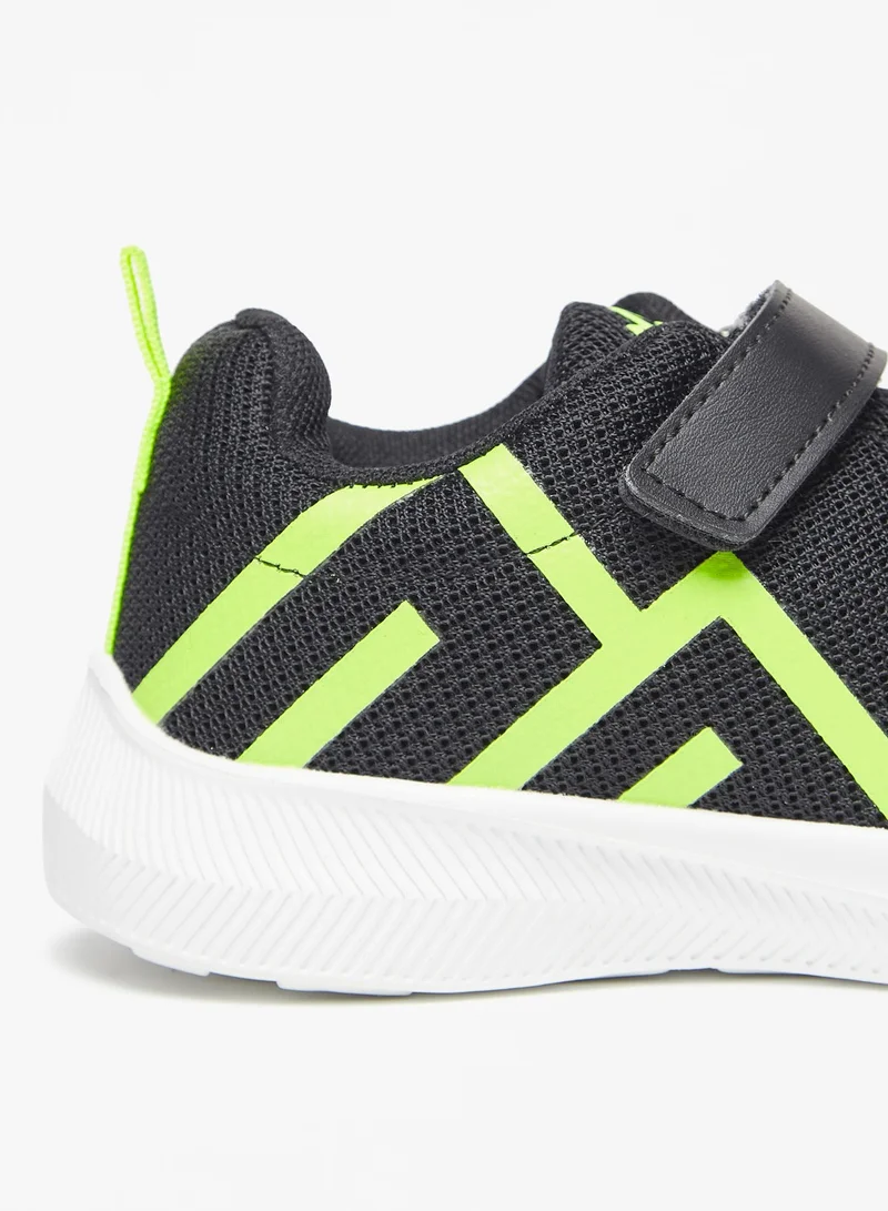 أوكلان Logo Print Sports Shoes with Hook and Loop Closure
