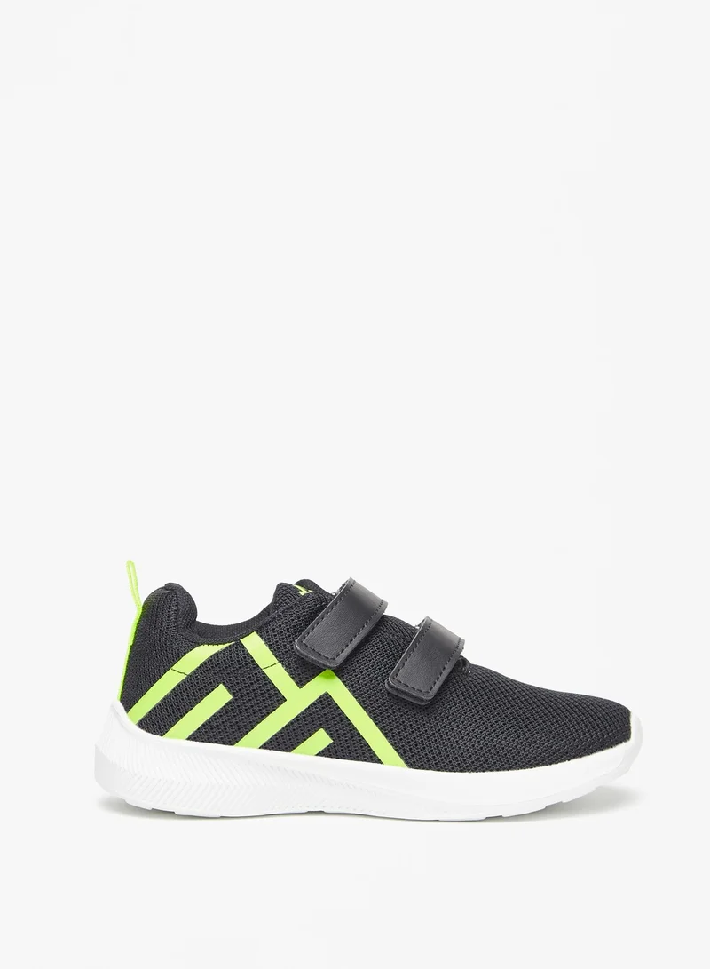 أوكلان Logo Print Sports Shoes with Hook and Loop Closure