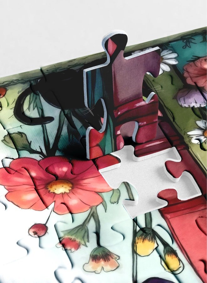 BBOLDIN Book Cat Flower Puzzles for Adults 1000 Pieces, Funny Animal Floral Jigsaw Puzzles, Colorful Butterfly Art Puzzles - Image 4