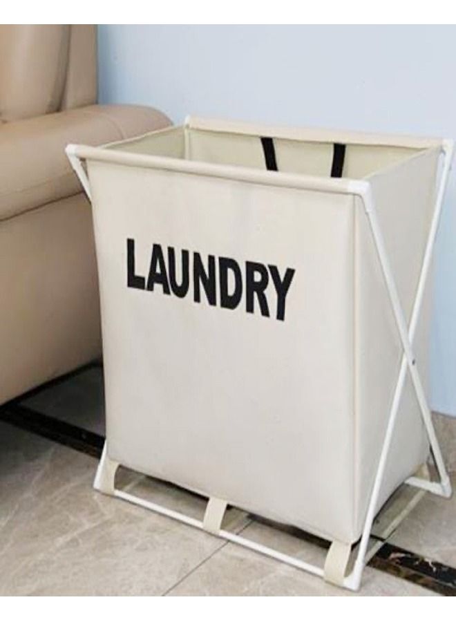 fashionhome Modern Design Foldable Large Capacity Laundry Basket Clothes Storage Bag with Handles and Brackets 64x39x58 cm - Image 4
