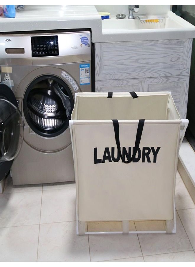 fashionhome Modern Design Foldable Large Capacity Laundry Basket Clothes Storage Bag with Handles and Brackets 64x39x58 cm - Image 5