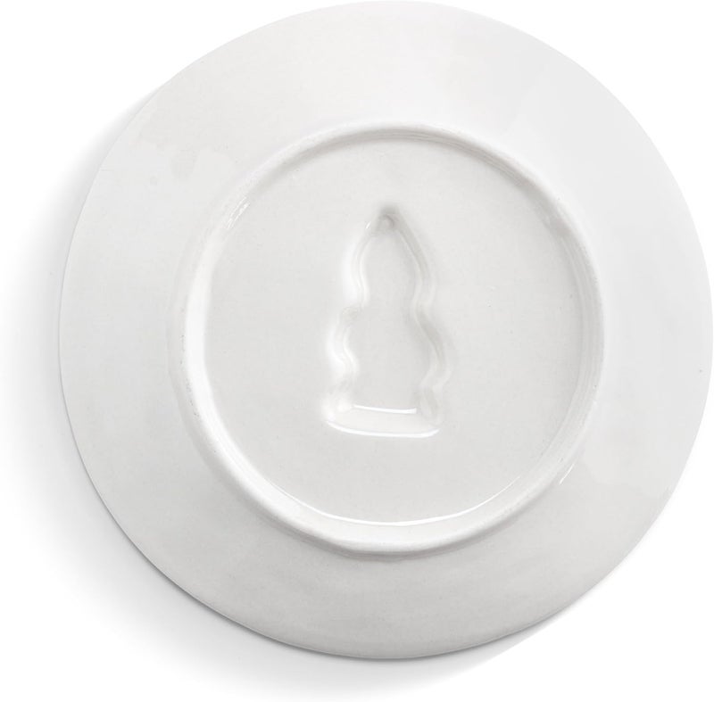 DEMDACO Heartful Home Holiday Black White Striped 65 Inch Ceramic Stoneware Christmas Tabletop Dcor Round Appetizer Serving Dish Plate Set of 4 Snowman Santa Tree Candy Cane - Image 2