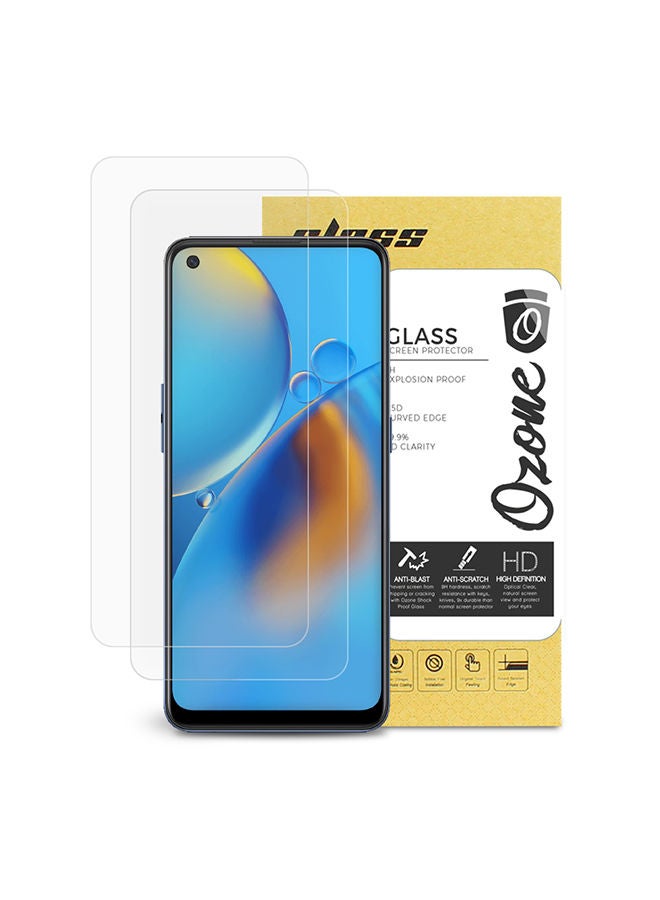 O Ozone Tempered Glass for OPPO A74 LTE Screen Protector HD Full Coverage - Pack of Two - Clear  - Image 1