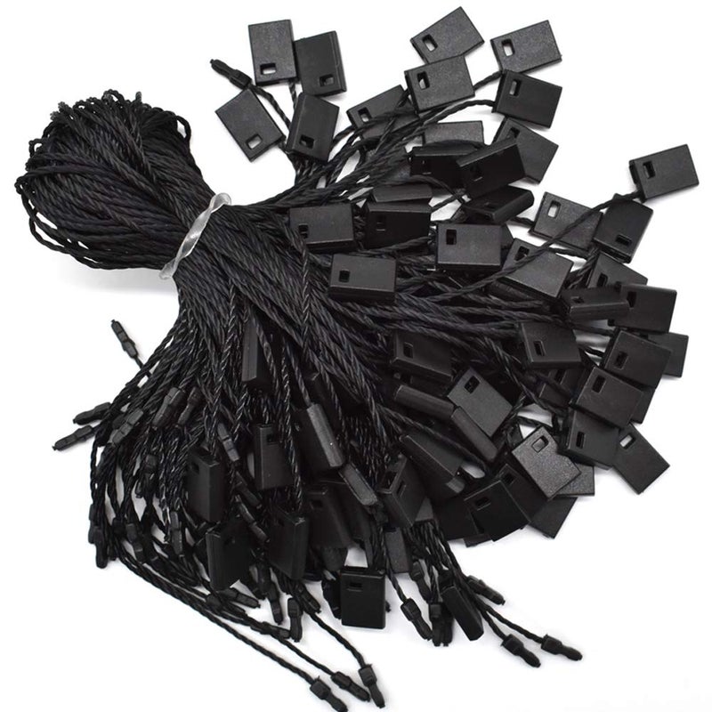 ريناشد 1000Pcs Black Hang Tag String Snap Lock Pin Loop Fastener Hook Ties for Clothes Gift Bags Price Tags Shoes - Image 1
