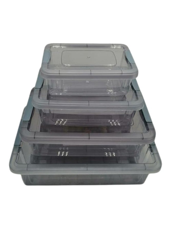 أورجانيزرز مجموعة من 4 حاويات تخزين (800-1500-3000-6000 مل) - رمادي - Image 2