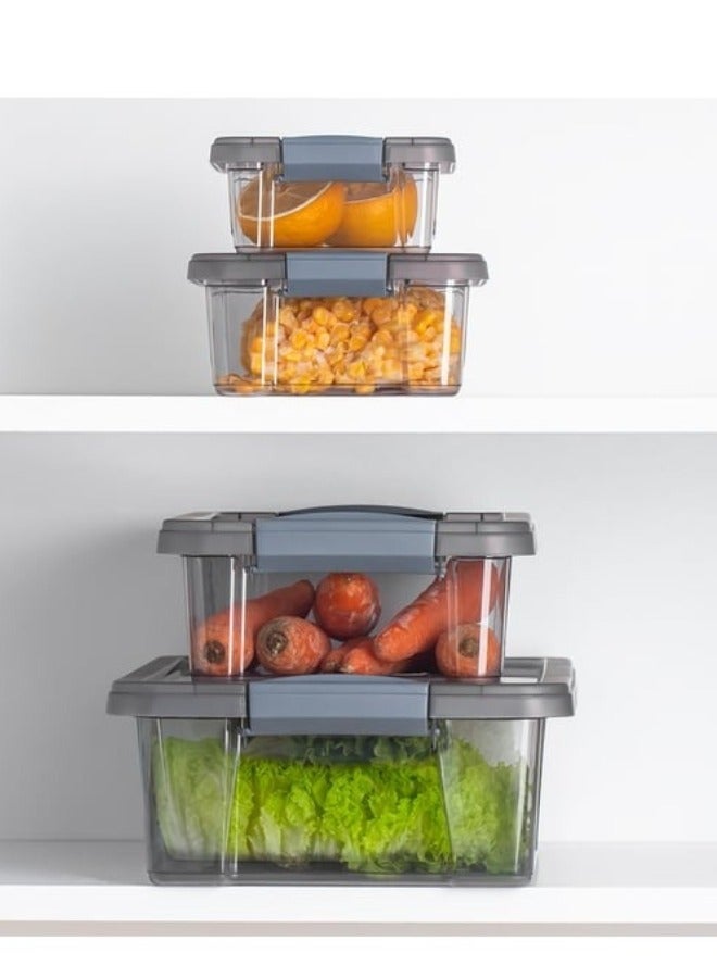 أورجانيزرز مجموعة من 4 حاويات تخزين (800-1500-3000-6000 مل) - رمادي - Image 5