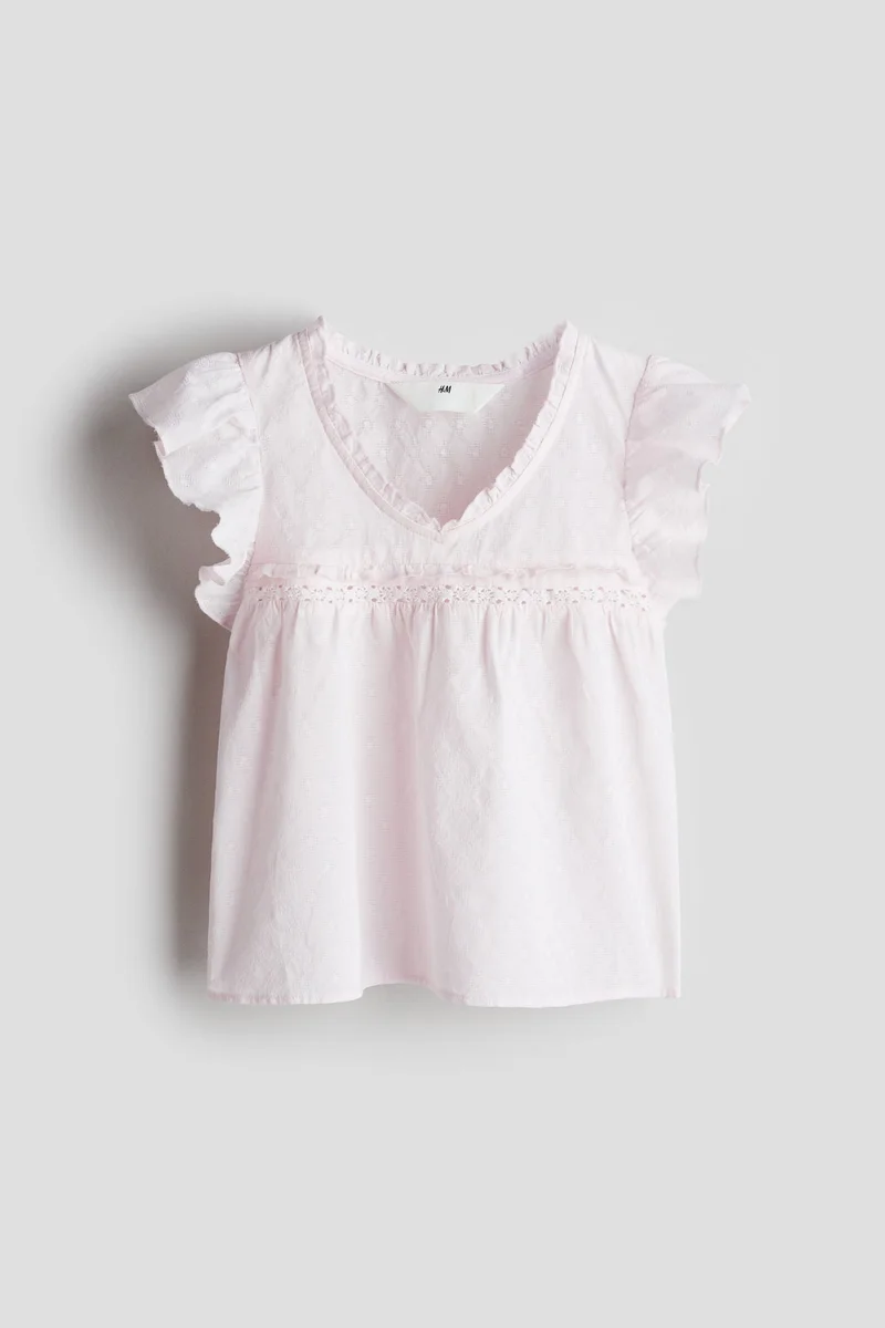 H&M Frill-trimmed cotton blouse