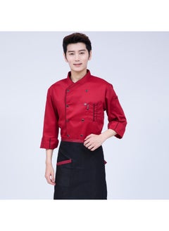 NIBEMINENT Chef Uniform Long Sleeve Hotel Work Clothes Summer Western Restaurant Restaurant Cake Back Kitchen  - Image 1
